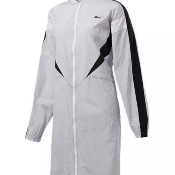 Reebok Jackets & Blazers - New Reebok Woven Long Sleeve Stirling Grey Bomber Collar 3/4 Length Coat WMN 2X